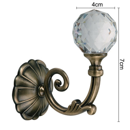 ELECTROPRIME 1 Pair Vintage Crystal Flower Barb Curtain Decoration Wall Hook(Bronze)