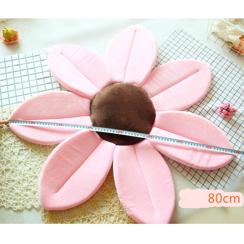 ELECTROPRIME Foldable Bathtub Blooming Sink Lotus Flower Bath Mat Pad for Newborn Baby, Size: 80cm x 80cm x 5cm (Color)