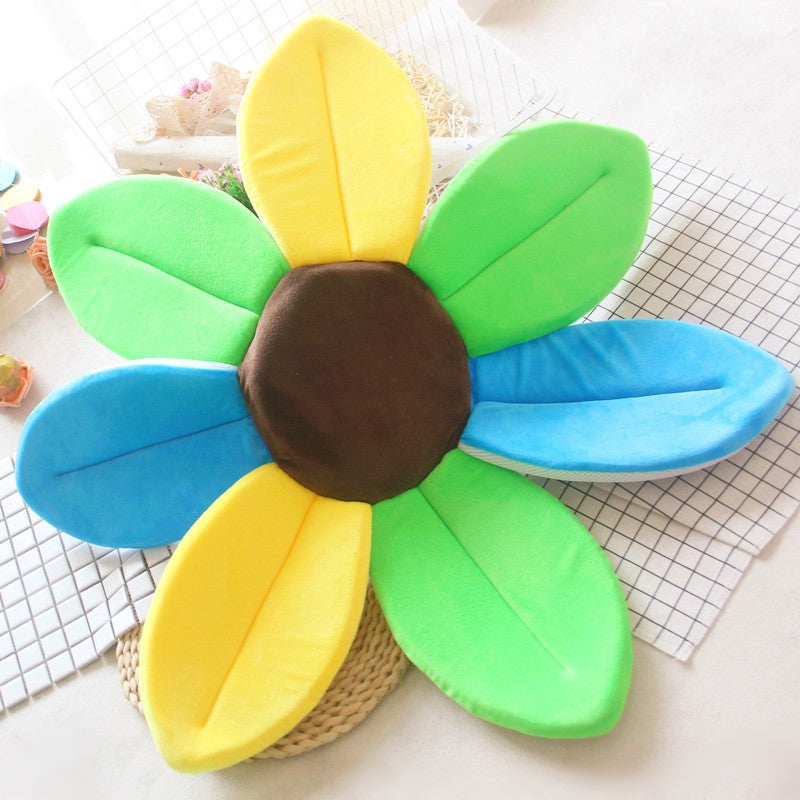 ELECTROPRIME Foldable Bathtub Blooming Sink Lotus Flower Bath Mat Pad for Newborn Baby, Size: 80cm x 80cm x 5cm (Color)
