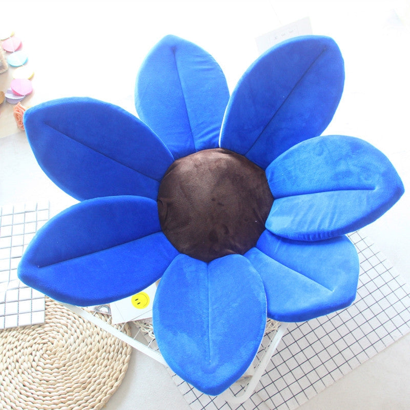 ELECTROPRIME Foldable Bathtub Blooming Sink Lotus Flower Bath Mat Pad for Newborn Baby, Size: 80cm x 80cm x 5cm(Dark Blue)