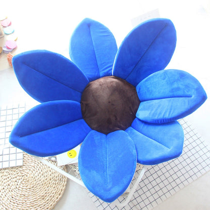 ELECTROPRIME Foldable Bathtub Blooming Sink Lotus Flower Bath Mat Pad for Newborn Baby, Size: 80cm x 80cm x 5cm(Dark Blue)