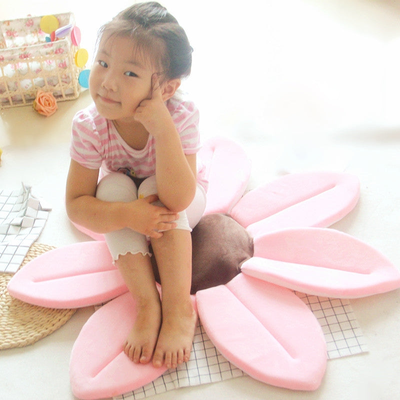 ELECTROPRIME Foldable Bathtub Blooming Sink Lotus Flower Bath Mat Pad for Newborn Baby, Size: 80cm x 80cm x 5cm(Dark Blue)