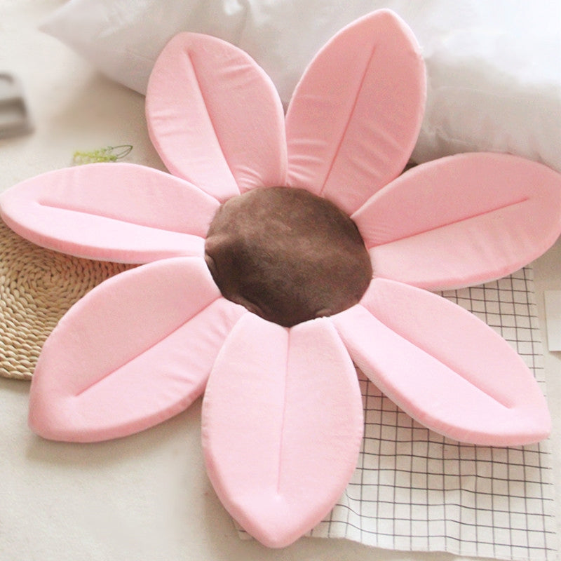 ELECTROPRIME Foldable Bathtub Blooming Sink Lotus Flower Bath Mat Pad for Newborn Baby, Size: 80cm x 80cm x 5cm(Pink)