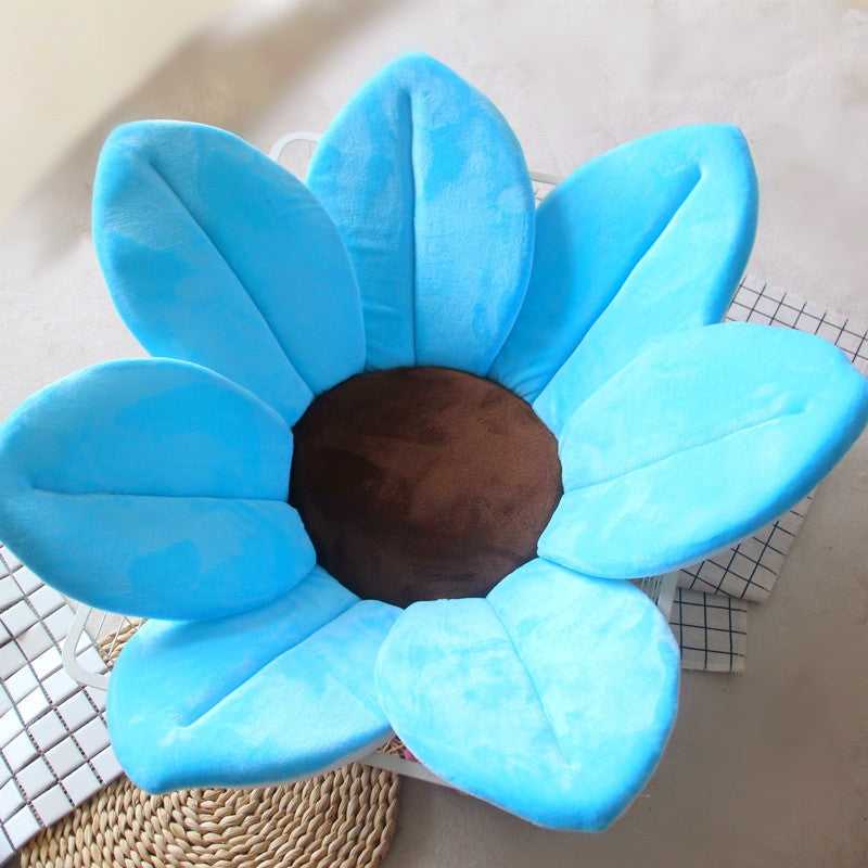 ELECTROPRIME Foldable Bathtub Blooming Sink Lotus Flower Bath Mat Pad for Newborn Baby, Size: 80cm x 80cm x 5cm(Blue)
