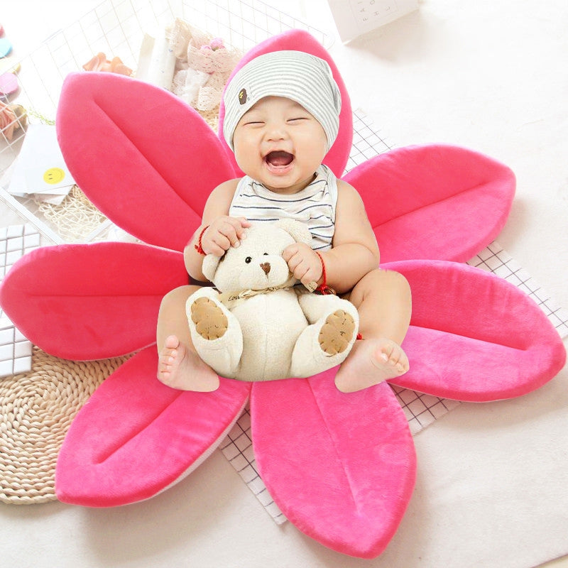 ELECTROPRIME Foldable Bathtub Blooming Sink Lotus Flower Bath Mat Pad for Newborn Baby, Size: 80cm x 80cm x 5cm(Magenta)
