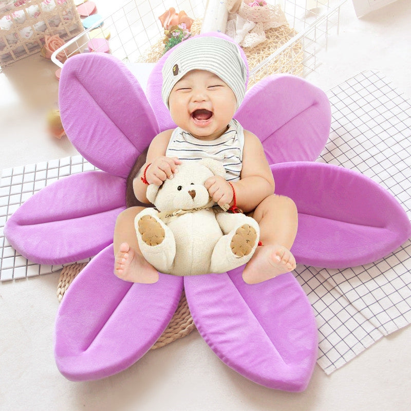 ELECTROPRIME Foldable Bathtub Blooming Sink Lotus Flower Bath Mat Pad for Newborn Baby, Size: 80cm x 80cm x 5cm(Purple)