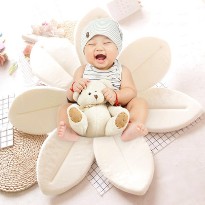 ELECTROPRIME Foldable Bathtub Blooming Sink Lotus Flower Bath Mat Pad for Newborn Baby, Size: 80cm x 80cm x 5cm(White)