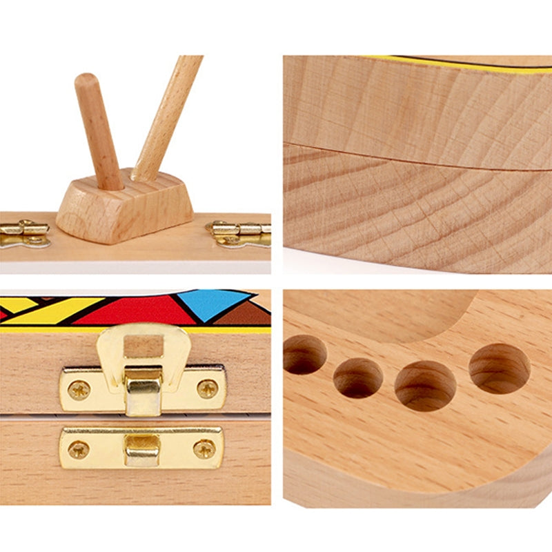 ELECTROPRIME Creative Wooden Children TV Set Deciduous Tooth Preservation Box Baby Teeth Tooth House Storage Box