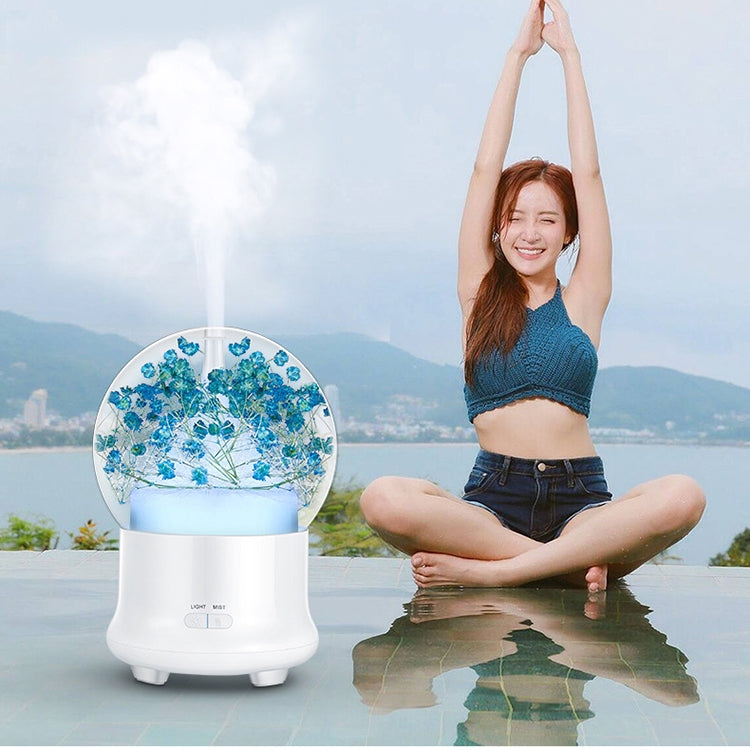 ELECTROPRIME ML-824 100ML Gypsophila Flowers Aromatherapy Diffuser Air Humidifier with Colorful LED Light for Office / Home(Blue)
