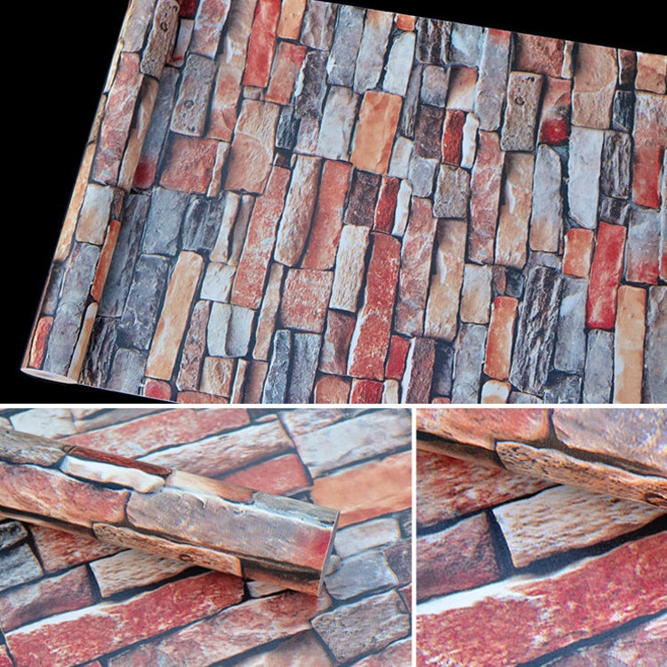 ELECTROPRIME Creative 3D Color Stone Brick Decoration Wallpaper Stickers Bedroom Living Room Wall Waterproof Wallpaper Roll, Size: 45 x 1000cm