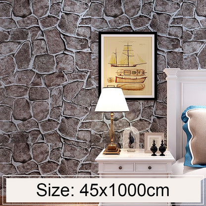 ELECTROPRIME Fort Brick Creative 3D Stone Brick Decoration Wallpaper Stickers Bedroom Living Room Wall Waterproof Wallpaper Roll, Size: 45 x 1000cm