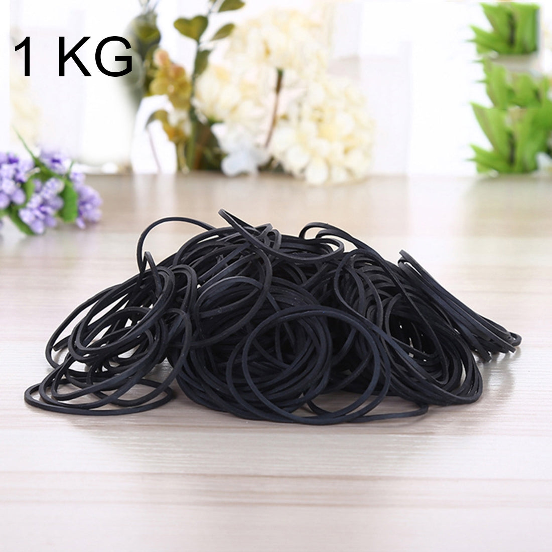 ELECTROPRIME Black Rubber Band Paper Bills Dollars Money Elastic Stretchable Bands, 1KG Per Bag