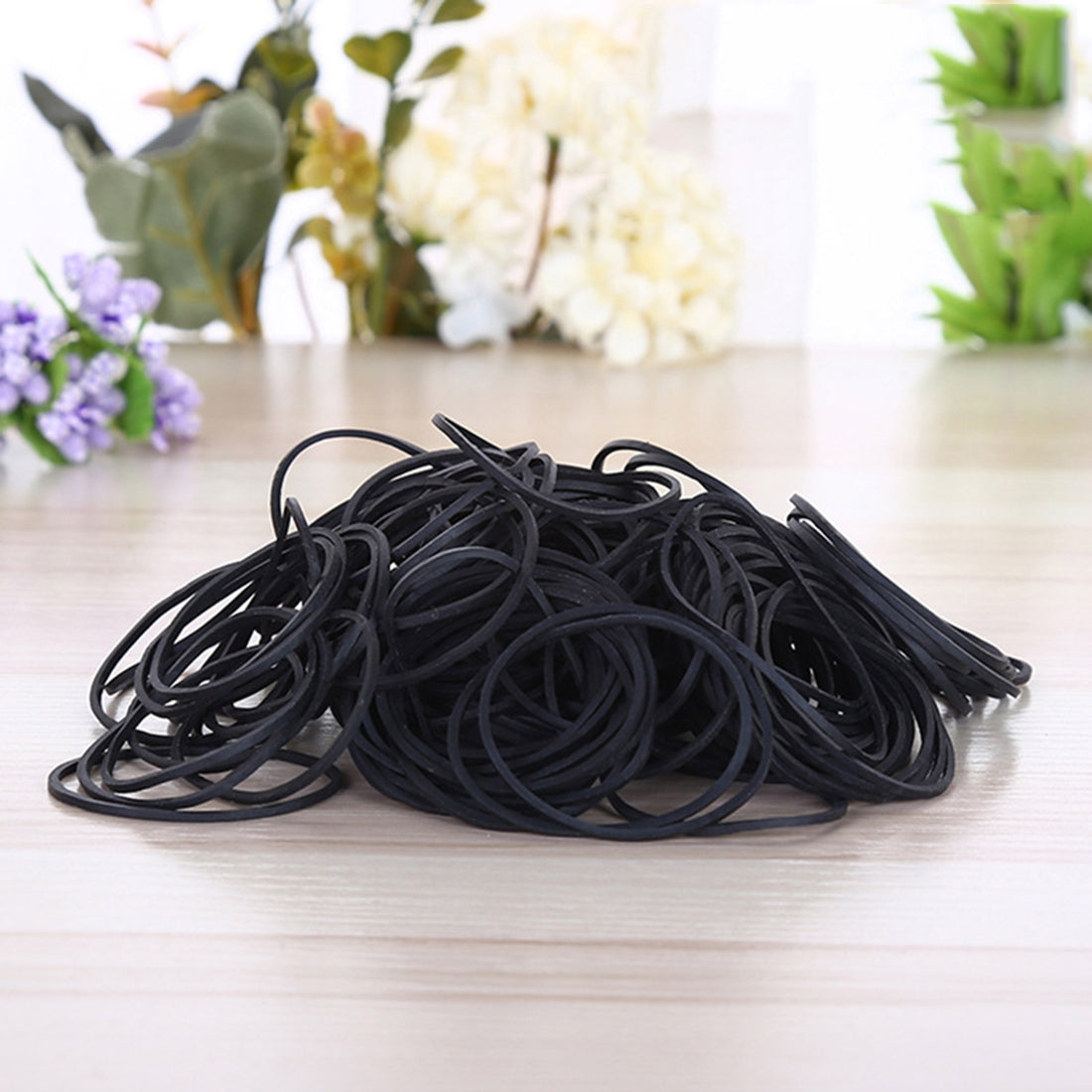 ELECTROPRIME Black Rubber Band Paper Bills Dollars Money Elastic Stretchable Bands, 1KG Per Bag