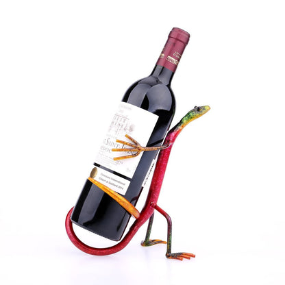 ELECTROPRIME Gecko Wine Holder Wine Shelf Metal Sculpture Practical Home decoration Interior Crafts