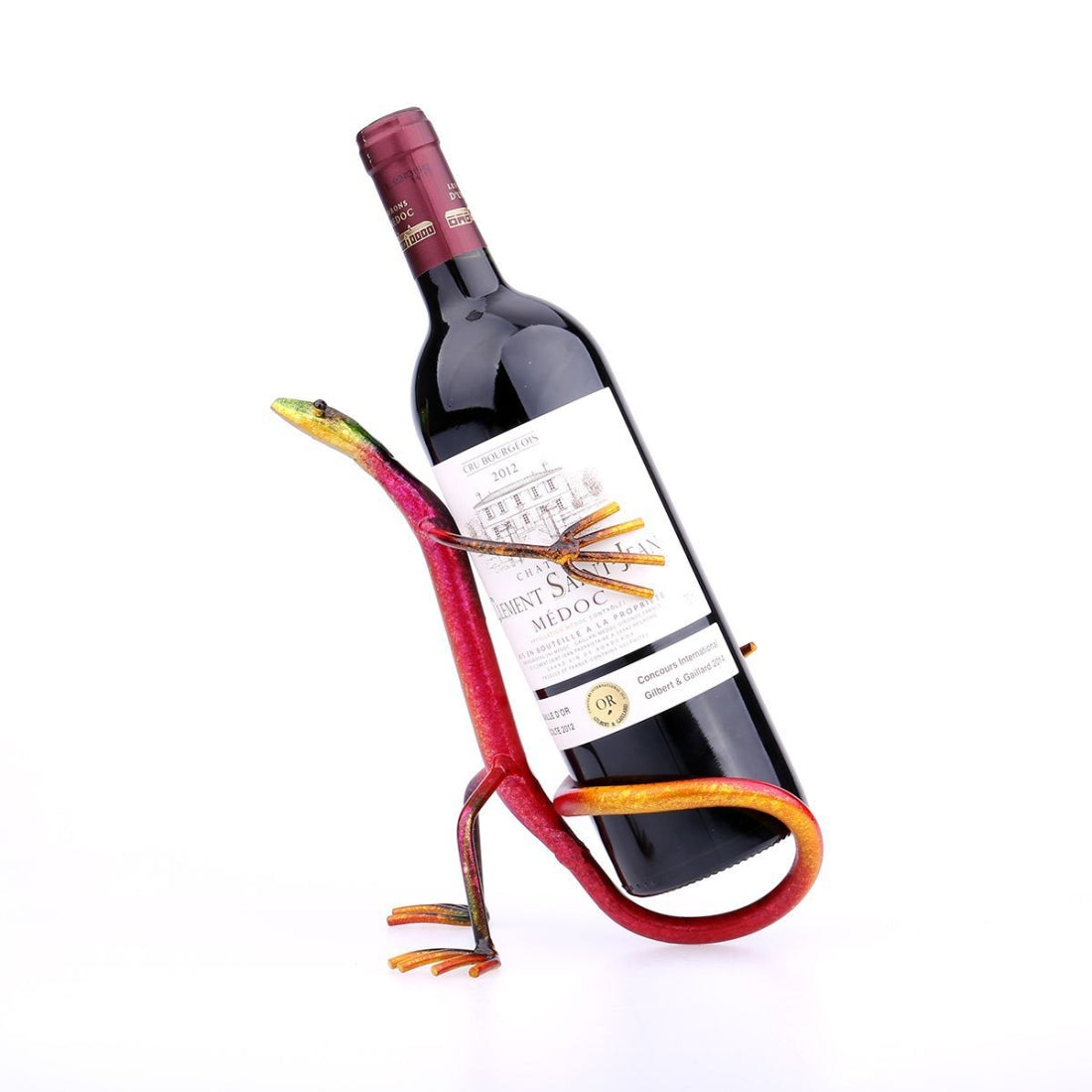 ELECTROPRIME Gecko Wine Holder Wine Shelf Metal Sculpture Practical Home decoration Interior Crafts