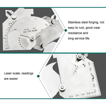 ELECTROPRIME MG-8 Cam-type Stainless Steel Fillet Weld Gauge Multi-function Welding Inspection Ruler