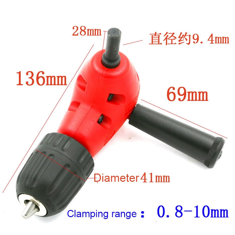 ELECTROPRIME Adjustable Switching Head Right Angle Drill Gripping with Triangular Handle, Circular Handle and Hex Shank
