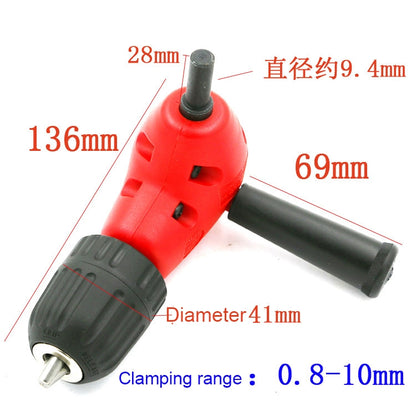 ELECTROPRIME Adjustable Switching Head Right Angle Drill Gripping with Triangular Handle, Circular Handle and Hex Shank