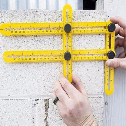 ELECTROPRIME DIY Four-sided Angle Measuring Ruler Layout Tool for Handymen, Builders, Craftsmen