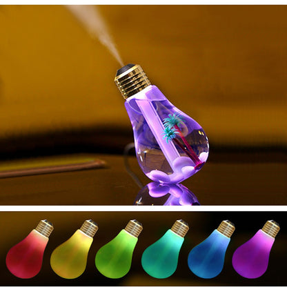 ELECTROPRIME 400ML Colorful Light Portable Bulb Shape Aromatherapy Air Purifier Humidifier for Home / Office / Car(Gold)