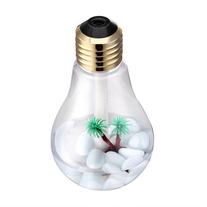ELECTROPRIME 400ML Colorful Light Portable Bulb Shape Aromatherapy Air Purifier Humidifier for Home / Office / Car(Gold)