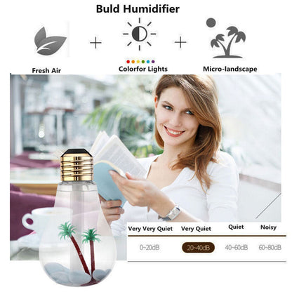 ELECTROPRIME 400ML Colorful Light Portable Bulb Shape Aromatherapy Air Purifier Humidifier for Home / Office / Car(Gold)