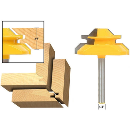 ELECTROPRIME 1/4 x 2 Shank Woodwork 45 Degree Engagement Tenon Cutter Blade Right Angle Accessories Knife Woodworking Tools