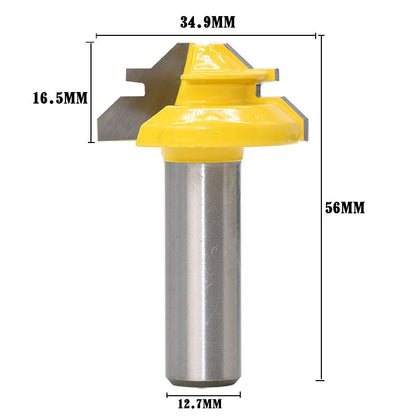 ELECTROPRIME 1/2 x 1-3/8 Shank Woodwork 45 Degree Engagement Tenon Cutter Blade Right Angle Accessories Knife Woodworking Tools