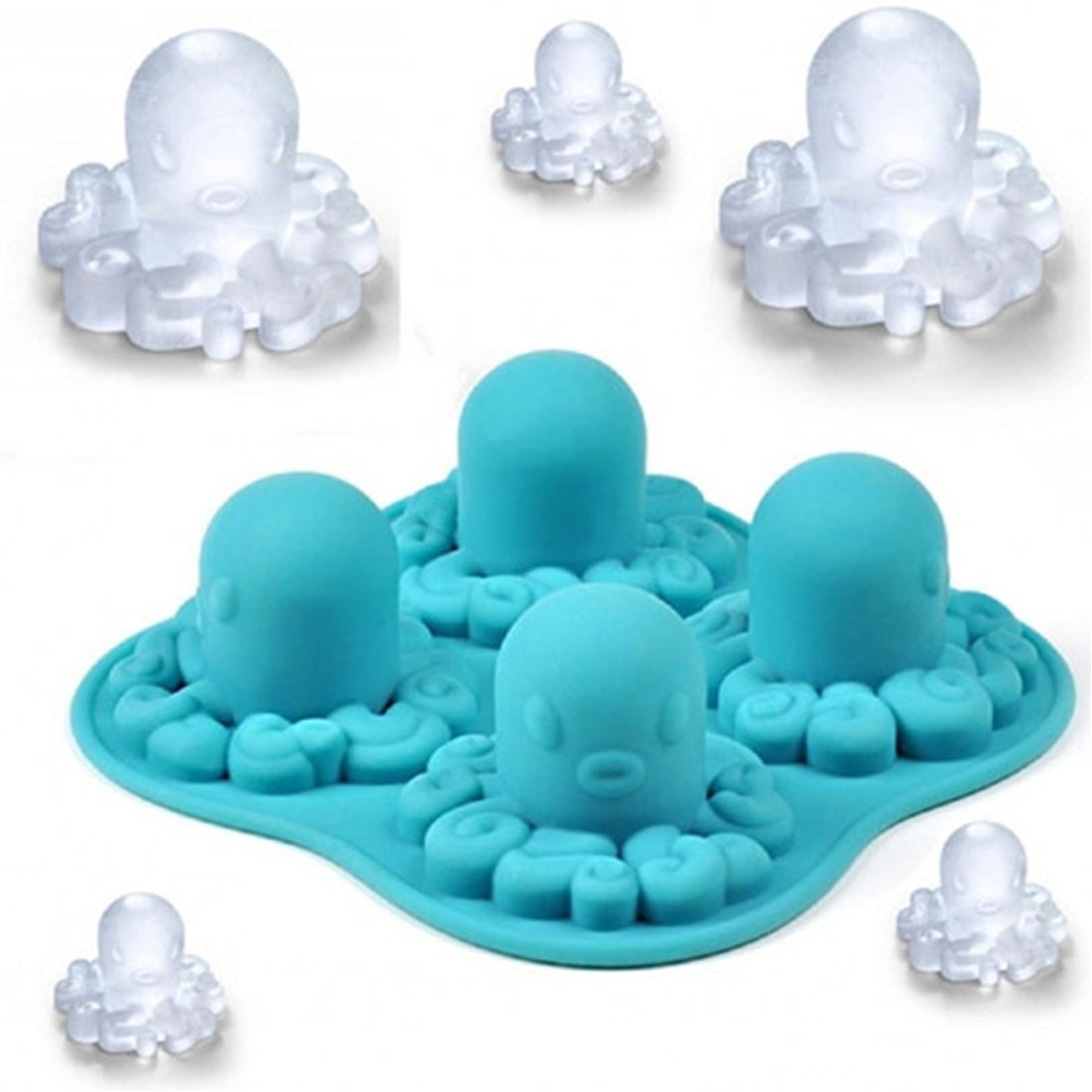 ELECTROPRIME Adorable Octopus Mold Silicone Ice Cube Tools Ice Cream Cube Tray / Ice Mold