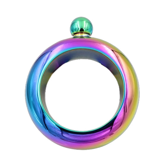 ELECTROPRIME Fashion Creative 100ML Thickened Stainless Steel Bracelet Jug  3.5 Oz,Random Color Delivery
