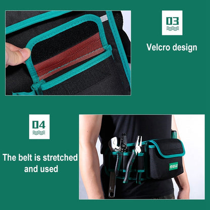 ELECTROPRIME 01 Type Multi-function Canvas Cloth Thickening Electrician Belt Pouch Maintenance Tools Shoulder Bag Convenient Tool Bag