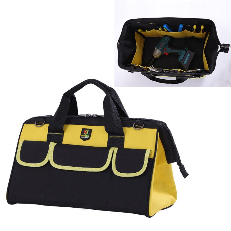 ELECTROPRIME Multi-function Oxford Cloth Electrician Belt Pouch Maintenance Tools Handbag Shoulder Bag Convenient Hardware Tool Bag, Size : 14 inch(Yellow)