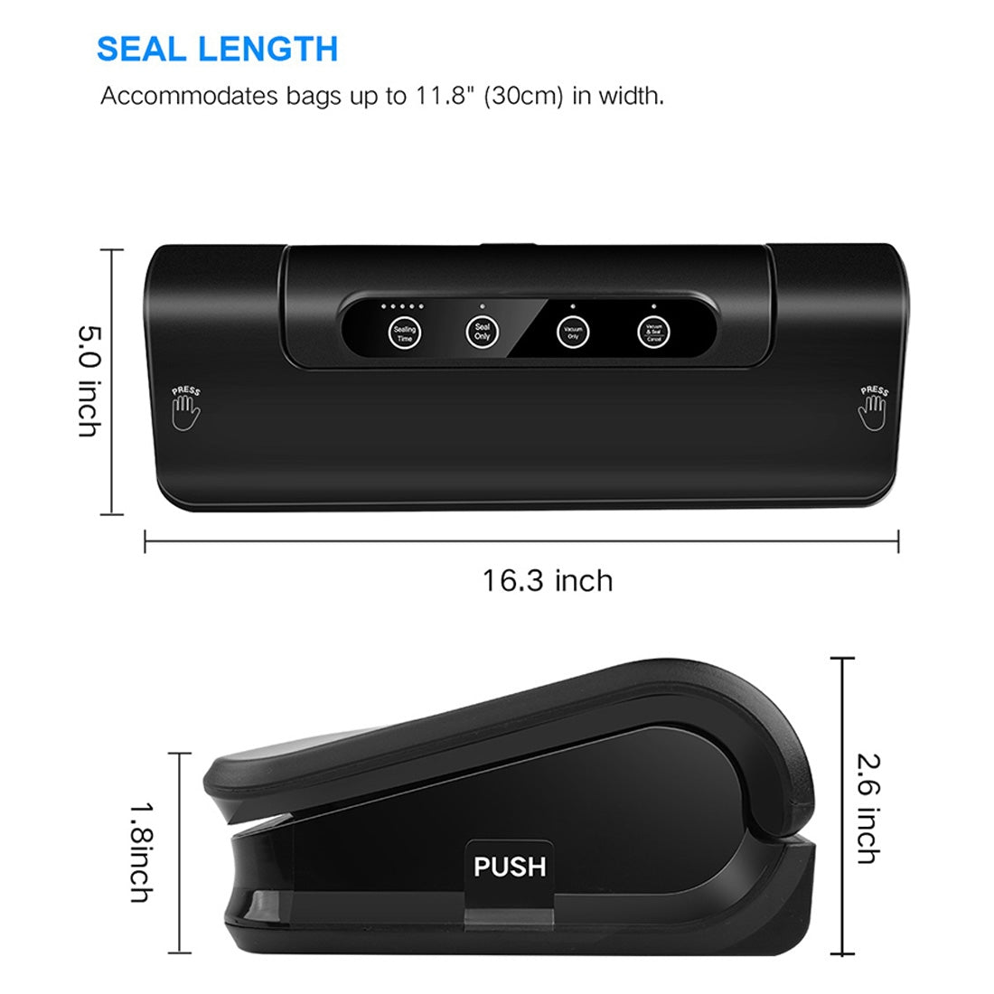 ELECTROPRIME Automatic Vacuum Sealer for Household Food Preservation, with Food Grade Vacuum Bags, US Plug