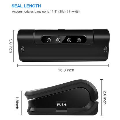 ELECTROPRIME Automatic Vacuum Sealer for Household Food Preservation, with Food Grade Vacuum Bags, US Plug