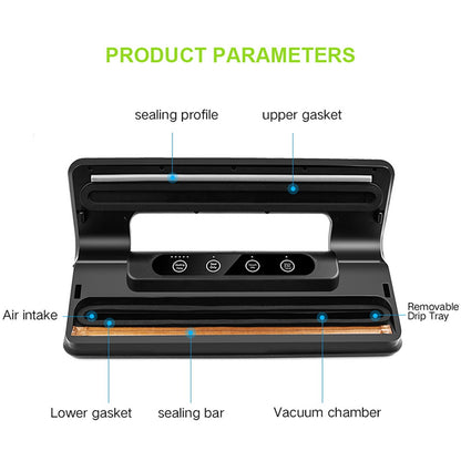 ELECTROPRIME Automatic Vacuum Sealer for Household Food Preservation, with Food Grade Vacuum Bags, US Plug
