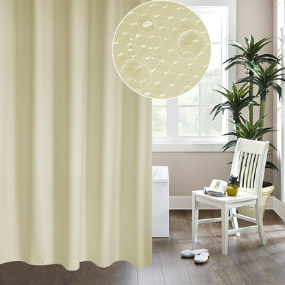 ELECTROPRIME Thickening Waterproof And Mildew Curtain Honeycomb Texture Polyester Cloth Shower Curtain Bathroom Curtains,Size:120*180cm(Beige)