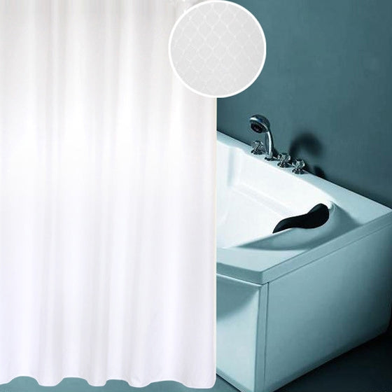 ELECTROPRIME Thickening Waterproof And Mildew Curtain Honeycomb Texture Polyester Cloth Shower Curtain Bathroom Curtains,Size:150*180cm(White)