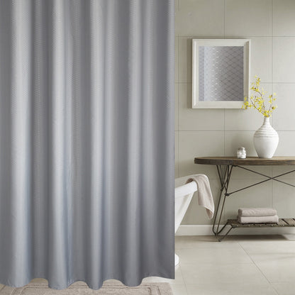 ELECTROPRIME Thickening Waterproof And Mildew Curtain Honeycomb Texture Polyester Cloth Shower Curtain Bathroom Curtains,Size:240*200cm(Grey)