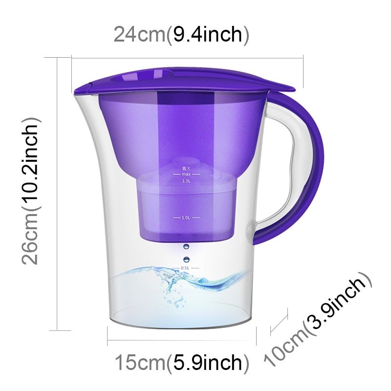 ELECTROPRIME 1.3L Portable Home Kitchen Activated Carbon Filter Cold Water Bottle(Purple)