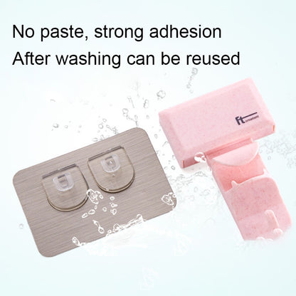 ELECTROPRIME 2 PCS Bathroom Creative Traceless Wall-Mounted Hook(Pink)