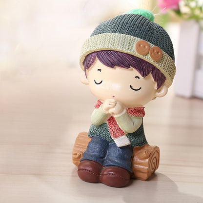 ELECTROPRIME 1 Pair Resin Crafts Creative Home Decoration Doll, Random Style Delivery