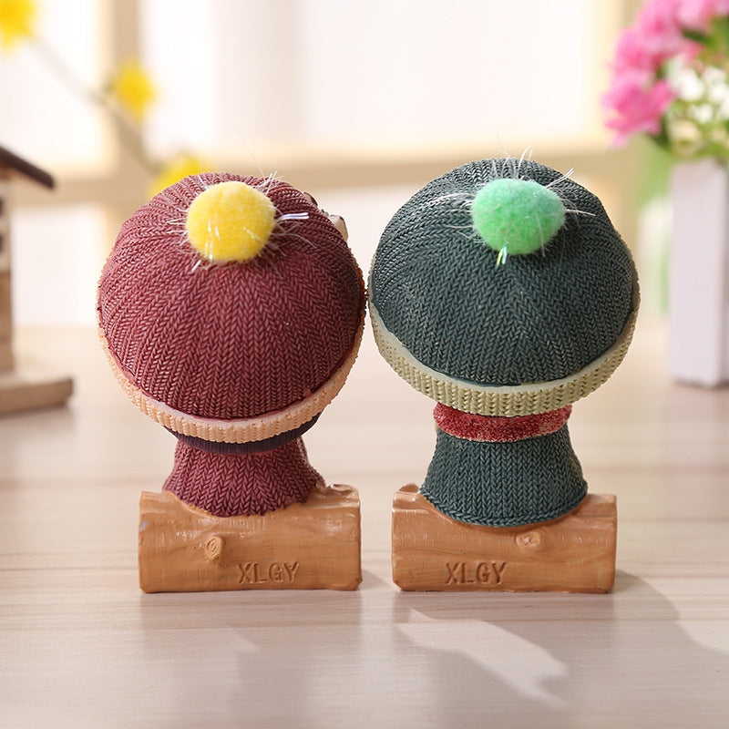 ELECTROPRIME 1 Pair Resin Crafts Creative Home Decoration Doll, Random Style Delivery
