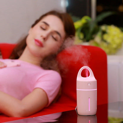 ELECTROPRIME 1.5W - 2W 175ml Mini Portable USB Negative Ions Humidifier Beauty and Water Supplement Instrument with Colorful LED Light(Pink)