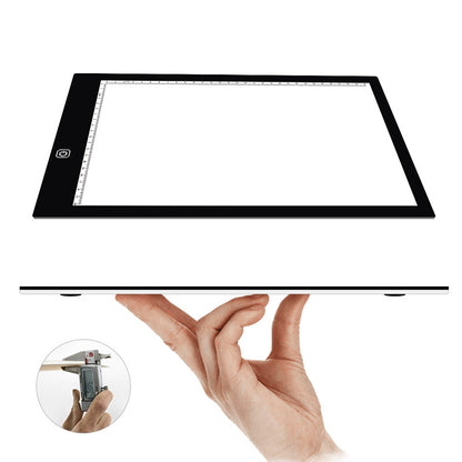 ELECTROPRIME A4 Size LED Three Level of Brightness Dimmable Acrylic Copy Boards for Anime Sketch Drawing Sketchpad, with 1.5m USB Cable