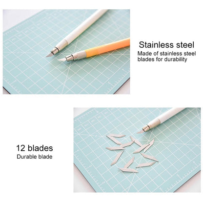 ELECTROPRIME Junesix A5 Cutting Mat Set Cutting Mat & Ruler & Carving Knife(Purple)