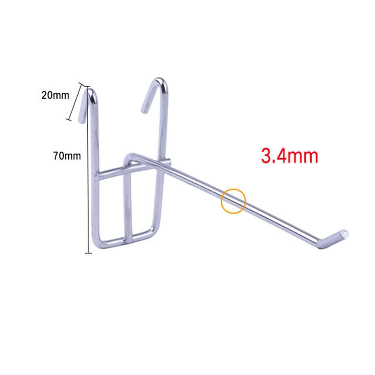 ELECTROPRIME 10pcs 3.5mm Supermarket Iron Grid Shelf Hook, Length: 15cm