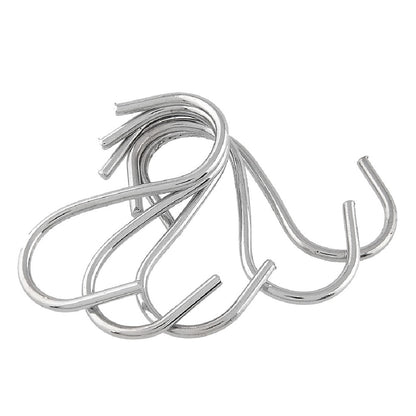 ELECTROPRIME 10pcs 2.5mm Multi-functional S-shaped Stainless Steel Metal Hook, Length: 5.5cm