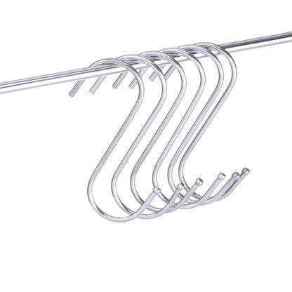 ELECTROPRIME 10pcs 3mm Multi-functional S-shaped Stainless Steel Metal Hook, Length: 7cm