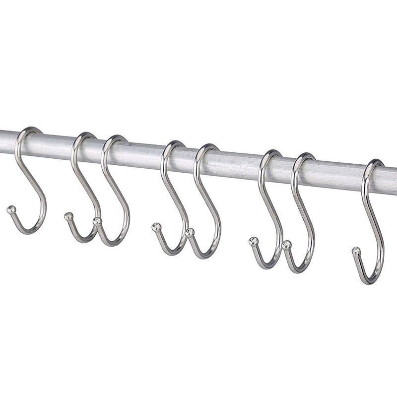 ELECTROPRIME 10pcs 3mm Multi-functional S-shaped Stainless Steel Metal Hook, Length: 7cm