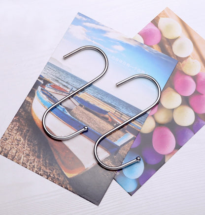 ELECTROPRIME 10pcs 3mm Multi-functional S-shaped Stainless Steel Metal Hook, Length: 7cm